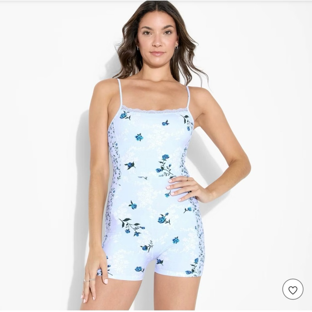 Wild Fable ButterBliss Lace Trim Romper Bodysuit XS